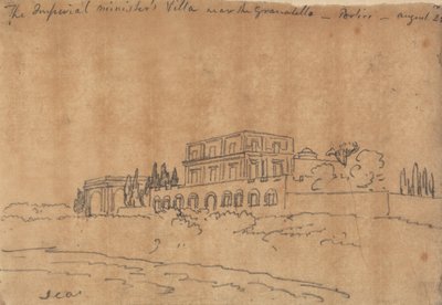 Die Villa des kaiserlichen Ministers nahe dem Granabello, Portici, 28. August von John Robert Cozens